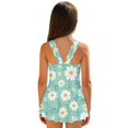 thumbnail image 2 of DISNIMO Floral Printed Girl One Piece Swimsuits U Neck Swim Dress Sleeveless Soft Stretch Swimwear with Skirt Hawaiian Summer Bathing Suit for Kids Girls, 2 of 8