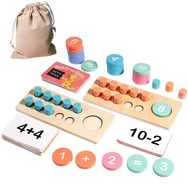 Juguetes de matemáticas Montessori, juguetes de conteo, coordinación mano-ojo, juguetes de educación temprana, material didáctico de aritmética para