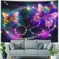 thumbnail image 4 of BCIIG Butterfly And Sparkling Stars Tapestry Purple Romantic Halo Fabric Wall Hanging Decor for Bedroom Living Room Dorm,, 4 of 6