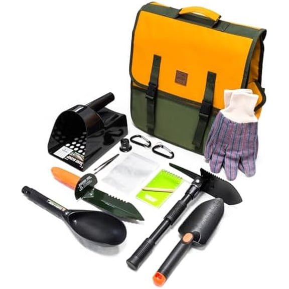 19pc Metal Detector Accessories Kit with Unique Musette Treasure Finds Bag$$Tools