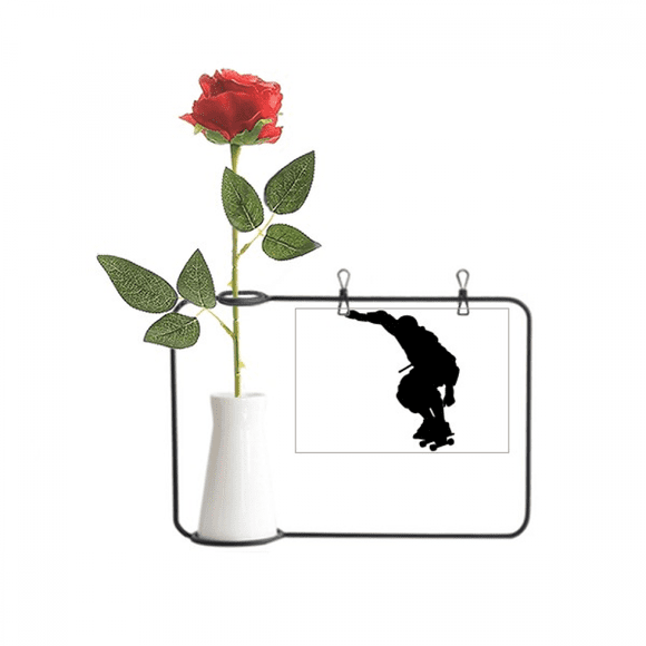 Sports Sautant Patin à Roulettes Joueur Artificiel Fleur Rose Suspendu Vases Décoration Bouteille