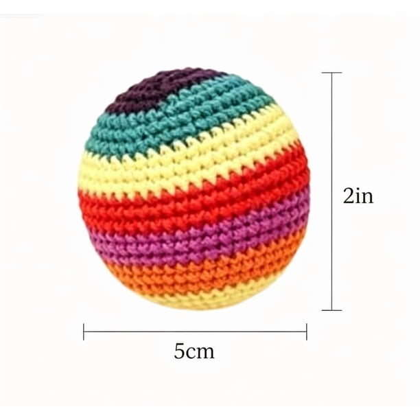 Bolsa de footbag para pelota de kickball,pelota de hacky de crochet para malabares,juego de habilidad al aire libre para la coordinación,bolsa de footbag de tela suave para juego activo.