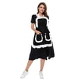 thumbnail image 3 of Lilments Delantal Retro Con Bolsillos Y Volantes Para Mujer, Disfraz De Sirvienta De Limpieza Para Cocina (Negro), 3 of 4
