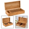thumbnail image 4 of 24 Bottles Essential Oil Storage Box Carrying Case Bamboo Wood Nail 26 Grids, 4 of 6