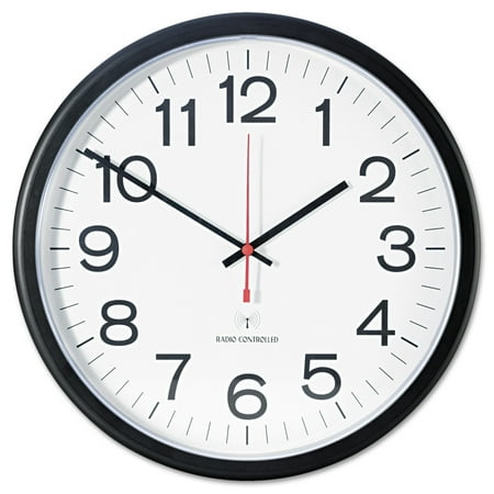 Black Indoor Clock - Universal Deluxe Indoor/Outdoor Atomic Clock, 13 1/2
