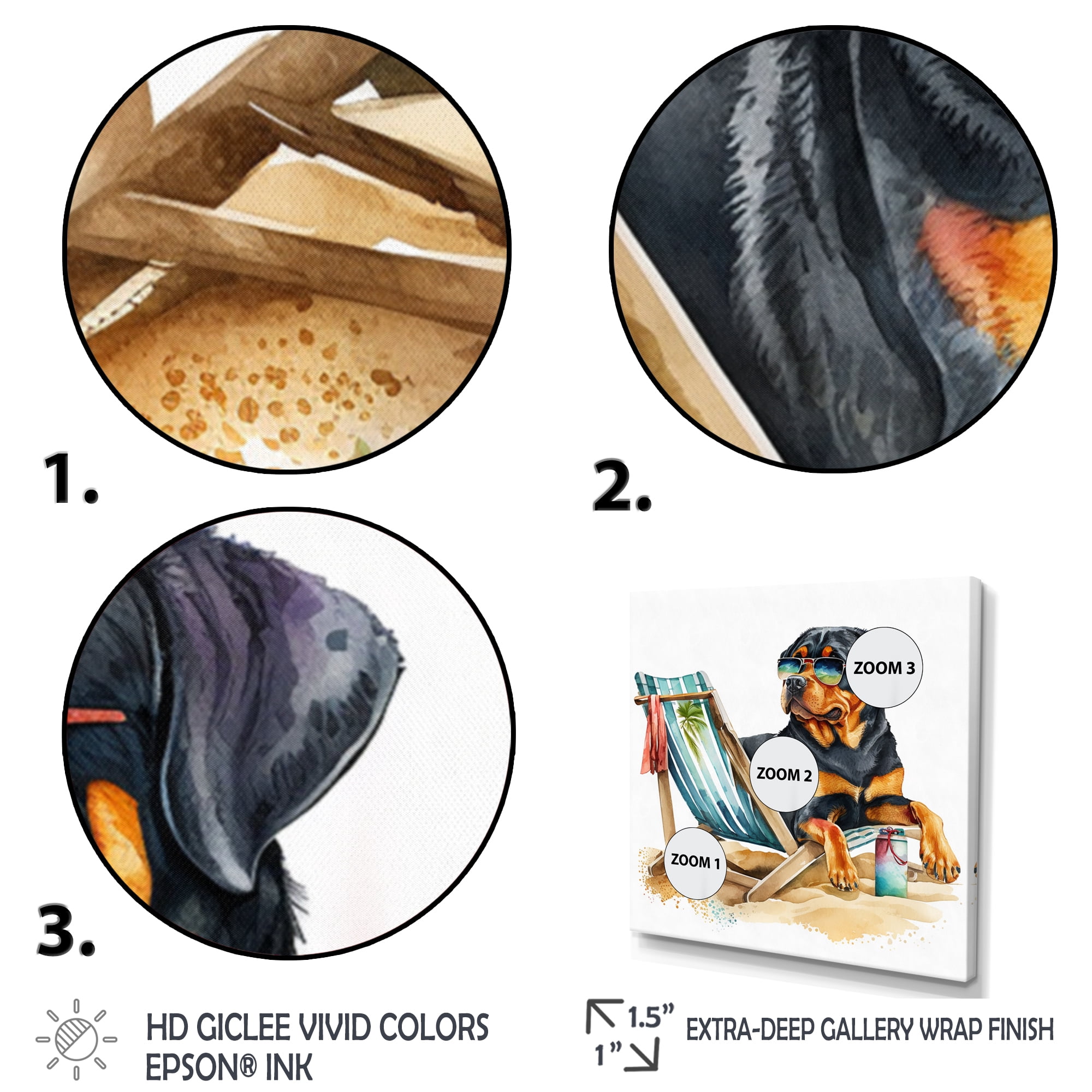 Designart Dog On Chair At The Beach V Canvas Wall Art