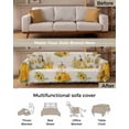 thumbnail image 3 of Beige Sunflower Pumpkin Sofa Couch Covers for 3 Cushion Couch,Washable L Shape Sectional Sofa Covers for Loverseat/Pet/Kid,Thanksgiving Eucalyptus Leaves Slipcover Throw Blanket Futon Cover 71x134, 3 of 8