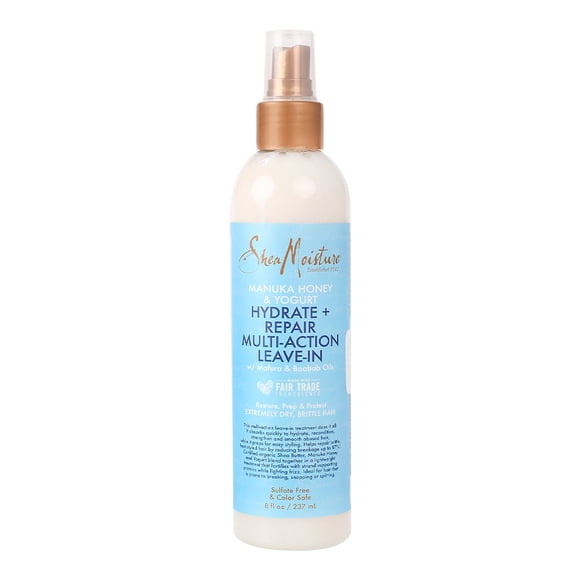 Tratamiento sin enjuague Shea Moisture con crema de karité, miel de manuka y yogur 236 ml