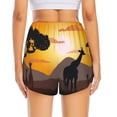 thumbnail image 2 of Lsque Giraffes Of The African Savannah Printed Women's Running Shorts with Liner Pockets,Elastic Quick Dry Workout Athletic Gym Yoga Shorts,Womens High Waist Shorts-Small, 2 of 9