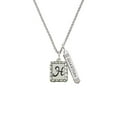 thumbnail image 2 of Delight Jewelry Silvertone Pebble Border Initial - H Silvertone Guardian Angel Bar Charm Necklace, 23", 2 of 4