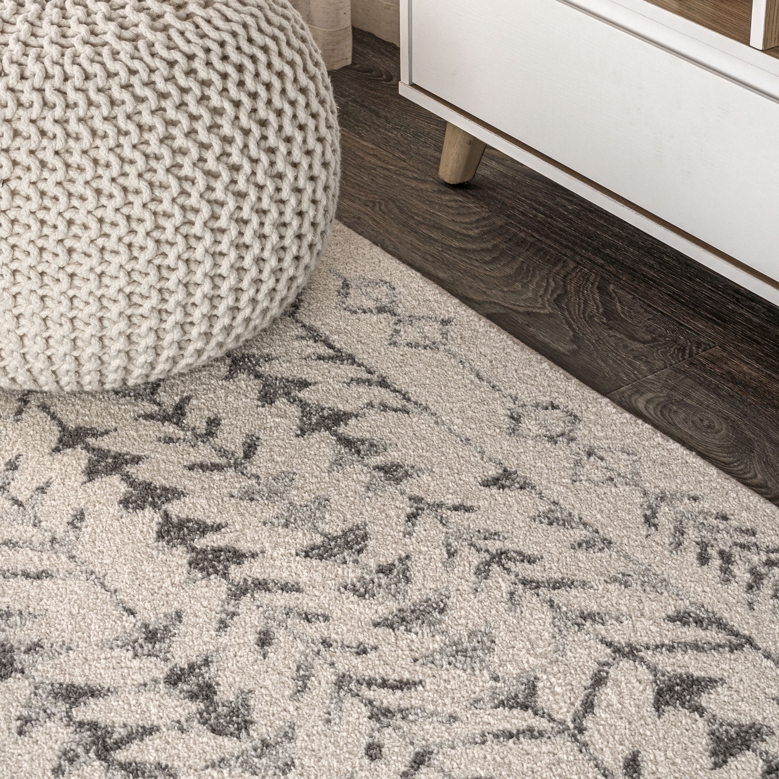 JONATHAN Y MOROCCAN HYPE 4 x 6 Area Rug, Ziri Moroccan Geometric - Cream/Gray, MOH210A-4