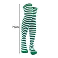 thumbnail image 4 of CSChome Over-the-knee Striped Socks Striped Stockings Green White Contrast Color High Elasticity Slip Over Knee Length Soft Breathable Holiday Christmas, 4 of 7