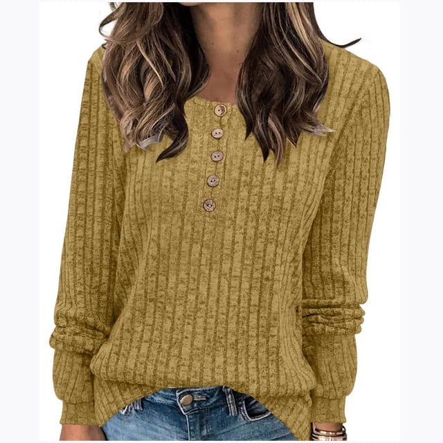 Babysbule Chandails pour Femmes Liquidation Mode Chandail à Col Roulé Manches Longues Style Ample Tricoté Hauts Blouse