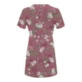 thumbnail image 3 of DailyTrove Women's Floral Print Fit & Flare Dress, Short Sleeve, Casual Garden & Picnic Wear, Lightweight Cotton Blend, Ruffled Hem, 3 of 5