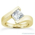 thumbnail image 2 of Square Cut Forever Brilliant Moissanite Solitaire Bypass Engagement Ring in 14k Yellow Gold, 2 of 4