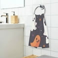 thumbnail image 3 of Yayeee 2 Pack Hand Towels for Bathroom 100% Cotton 16" x 28" Soft Absorbent Kitchen Towel, White Halloween Ghosts, 3 of 7