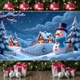 thumbnail image 6 of Snowy Theme Winter Banner Blue Tone Christmas Banner Christmas Winter Scene Snow Scene Banner for Christmas Party Winter Celebration Holiday Decoration, 6 of 9
