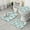 Blue Geometric Flower, variant on Blue Geometric Diamond Triangle Pattern Bathroom Rugs Sets 3 Piece,Toilet Cover Set,Absorbent Non Slip Bathroom Mats Sets with U-Shaped Contour Rug Toilet Rug Set