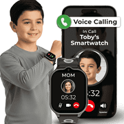 EmojiKidz Kids Smartwatch with GPS Tracker, 4G Calling, Parental Controls, SOS Button, Geo-Fencing – Safe First Phone for Children, Black