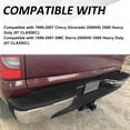 thumbnail image 3 of Kojem Rear Step Bumper for Chevy Chevrolet Silverado GMC Sierra 2500 HD 3500 Pickup Truck 1999 2000 01 02 03 - 2007 W/ License Plate Light Fleetside Chrome GM1103129 12504134, 3 of 9