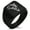 Black, variant on Stainless Steel Celestial Satyr Goat Geometric Pattern Biker Style Polished Ring
