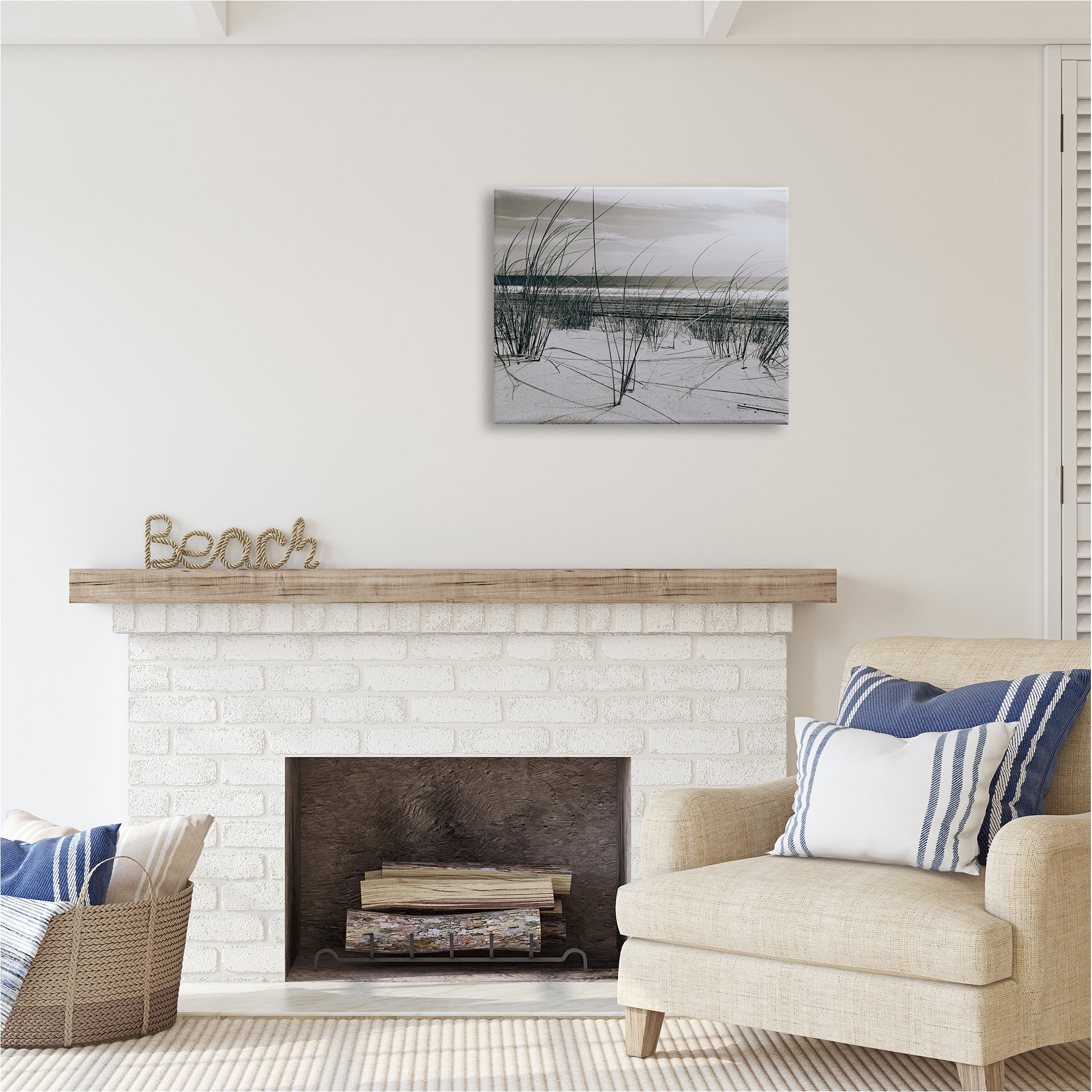 Stupell Industries Ocean Dunes Photography Landscape Photography Gallery Wrapped Canvas Art Print Wall Art, 30 x 24