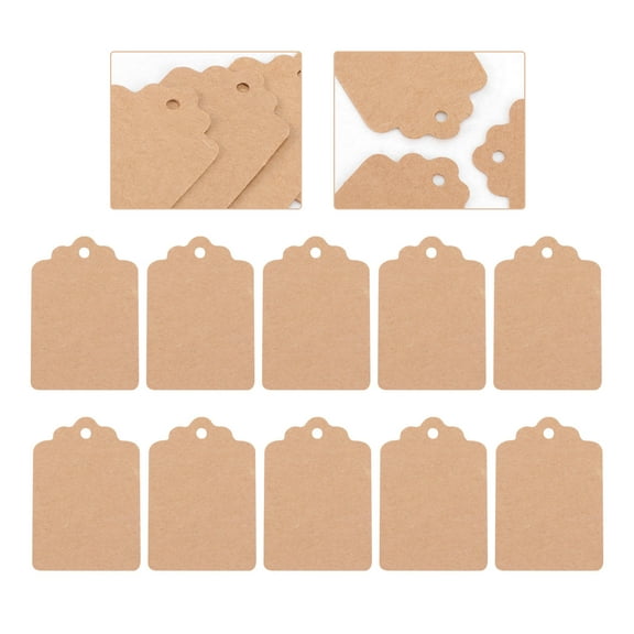 WHAMVOX  1000 Pcs Craft Paper Label Luggage Tags Blank Listing Shop Hangtags