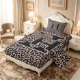 thumbnail image 2 of meiyoeat Leopard Print Bow Letter H Twin Sheet Sets, Women Teens, Brown Animal Print Bedding, 3-Piece, 1 Flat Sheet, 1 Fitted Sheet and 1 Pillowcase, 2 of 6