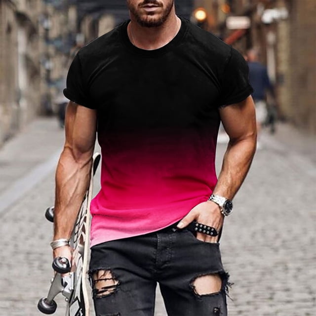T-Shirts pour Hommes T-Shirts Graphiques, Chemises Graphiques pour Hommes à la Mode, Chemises Décontractées d'Été pour Hommes Pull-Over à Manches Courtes, Hommes Casual Col Rond Pull-over Sport Manches Courtes T-shirt Blouse