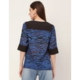 thumbnail image 4 of Moomaya Printed Tunic Tops For Women, Quarter Sleeve, High Low Hem Casual Top Tee, 4 of 9