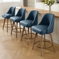 thumbnail image 2 of ANMINY Counter Height Bar Stools Set of 1, 26" Seat Height Upholstered Linen Fabric Swivel Barstools with Mid-Back Modern Chairs Island Stools for Home Bar Kitchen Pub, 2 of 12