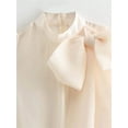 thumbnail image 3 of Sleeveless Crop Top Women Bowknot Semi Transparent Blouses Woman Ruched High Neck Elegant And Youth Women'S Blouses, 3 of 5