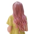 thumbnail image 3 of LC313 Peluca larga ondulada rosa con raya al medio y cabello completo rizado, pelucas sintéticas para disfraz de cosplay para mujeres, 3 of 15