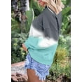 thumbnail image 2 of Women Long Sleeve Sweatshirt Colorblock Tie Dye Printed Pullover Tops, 2 of 6