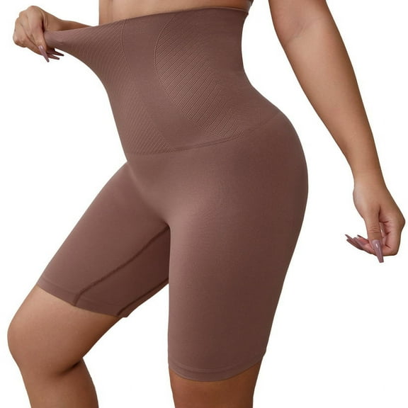 Suprenx Women's Tummy Control Shorts Shapewear High Waist Body Shaper Thigh Slimmer Panties(Brown Small)