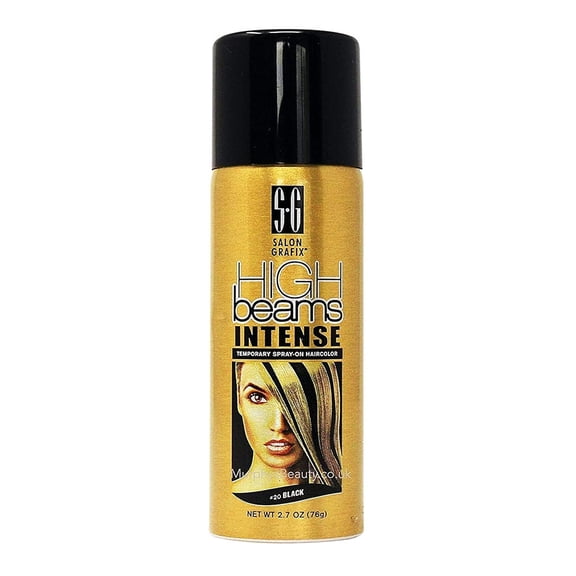 High Beams Intense Temporary Spray On Hair Color, 20 Black, 2.7 Oz..