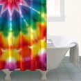 thumbnail image 4 of Colorful Rainbow Tie Dye Spiral Pattern Shower Curtain 36"x72" ,Bathroom Decorative Shower Curtains Set with 12 Hooks,Modern Waterproof Washable Shower Curtain, 4 of 6
