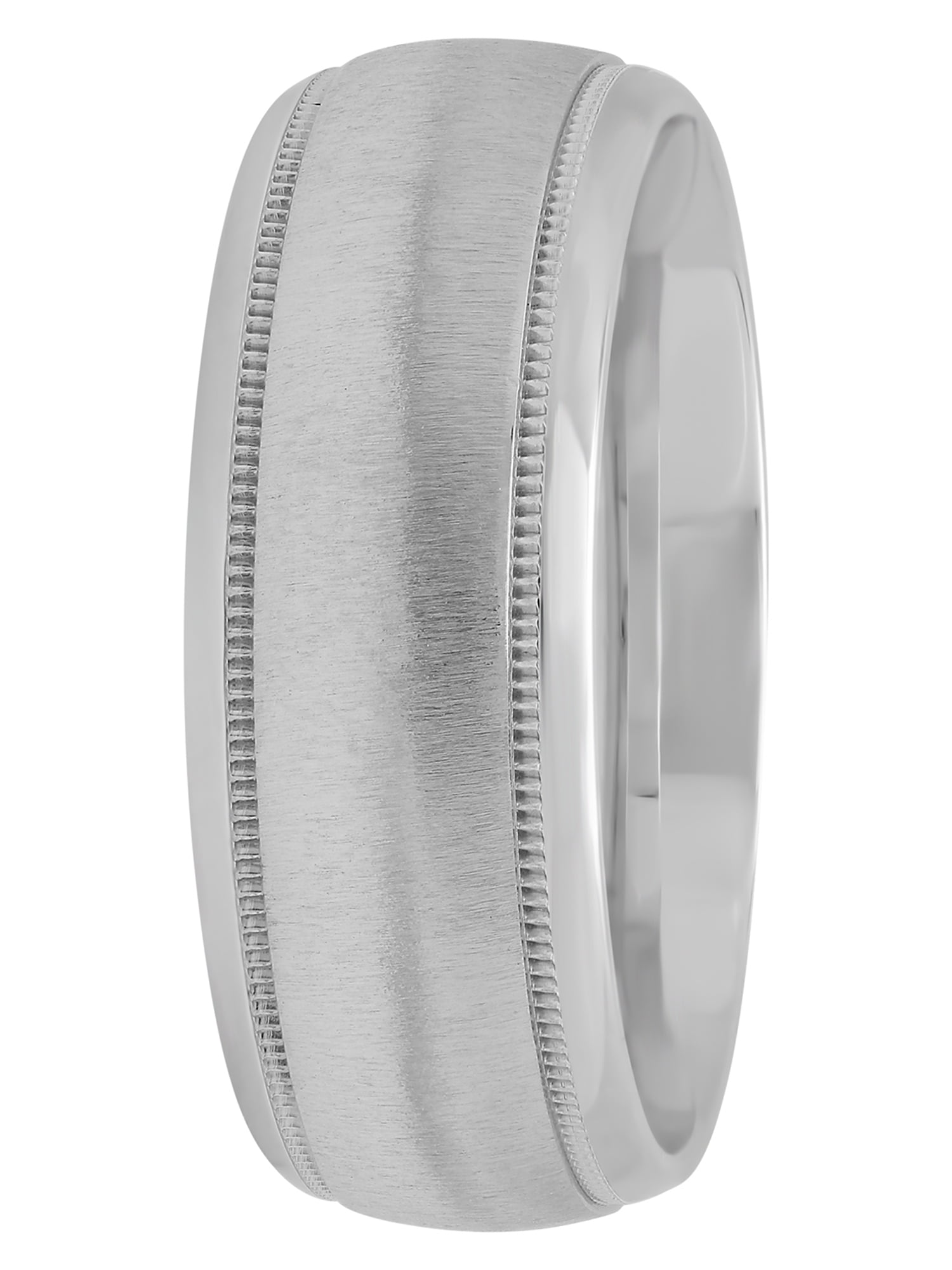 Men's Sterling Silver 8MM Brushed Wedding Ring Band