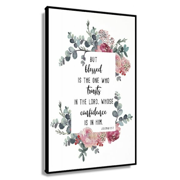 Jeremiah 17 7, Bible Verse Wall Art, Floral Christian Printable Wall Art Encouragement Bible Verse Print, Scripture Poster Gift Poster Kitchen