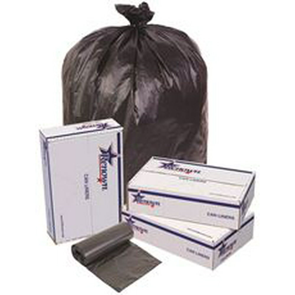 Renown Trash Can Liners, Black, 38X60, 22Mic, 25 Liners Per Roll, 6