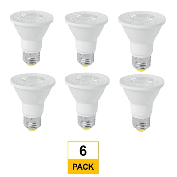 LED PAR20 Flood 6.5W 5000K 40Deg Dimmable 90  CRI 550 Lumen White Housing T20 (Performance Series) (6-Pack)