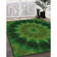 thumbnail image 3 of Ahgly Company Machine Washable Indoor Rectangle Transitional Dark Lime Green Area Rugs, 5' x 7', 3 of 7