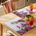 thumbnail image 4 of Pink Spring Floral Placemats Set of 4 White Farmhouse Summer Flowers Place Mats Indoor Wipeable Table Mats Washable Cloth Dining Table Placemats for Kitchen Holiday Party Home Decor 13x19 Inch, 4 of 9