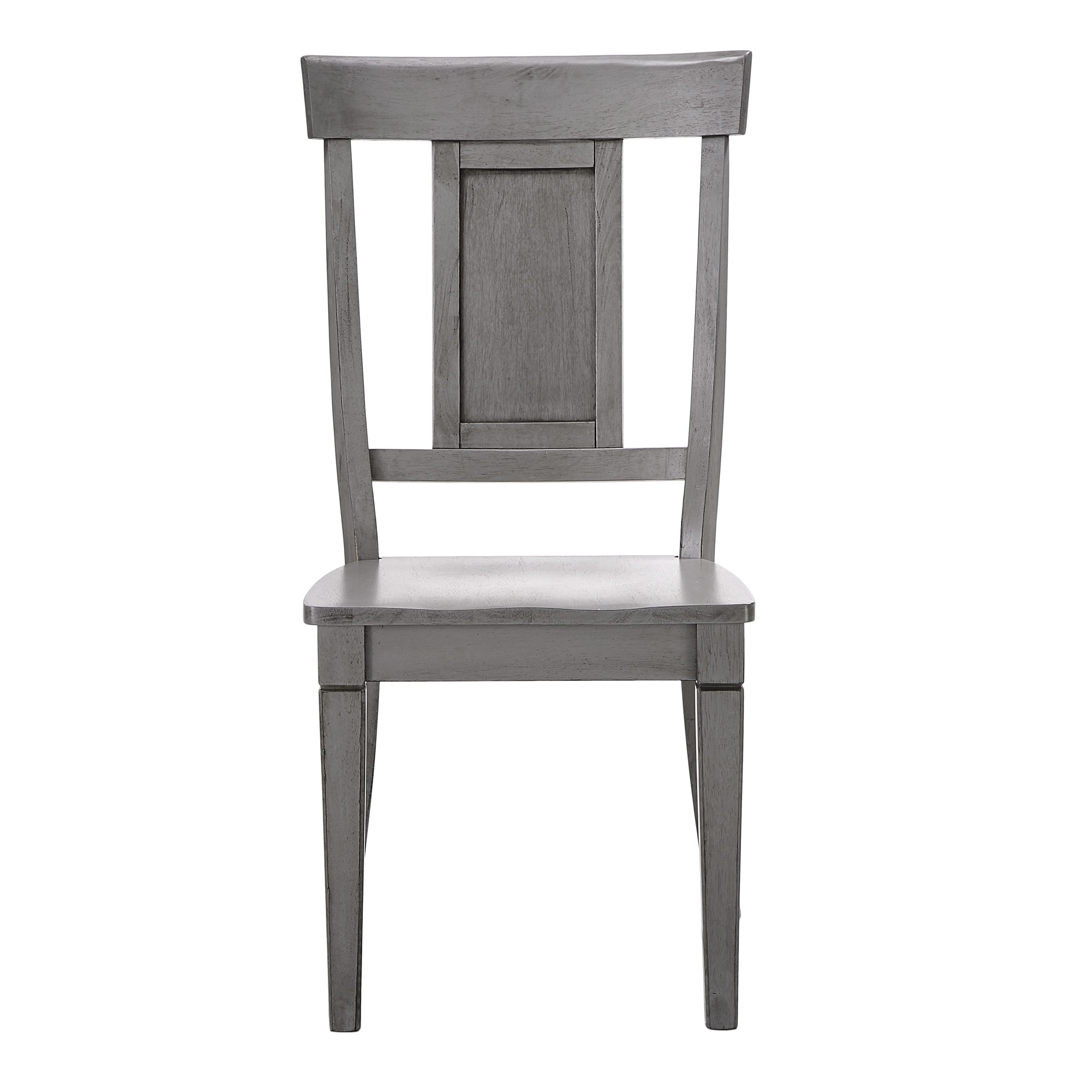 Weston Home Farmhouse Panel Back Wood Dining Side Chairs, Antique Grey (Set of 2)