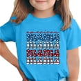 thumbnail image 1 of Zpanxa T-Shirts d'Été pour Filles Imprimé de la Fête de l'Indépendance Col Rond Manches Courtes Haut Polyester Spandex 10-11 Ans, 1 of 6