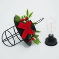 thumbnail image 4 of 2PCS Solar Holiday Lantern with Festive Decor - Black Garden Lighting, Pine Cone Berry Bow Accent, Auto On/Off, Plastic+Iron, 19.5cm/7.68 Inch Tall for Patio, 4 of 6