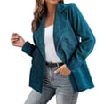thumbnail image 1 of IMENGL Fall winter solid color corduroy cardigan jacket, Blue M, Size M-3XL, 1 of 4