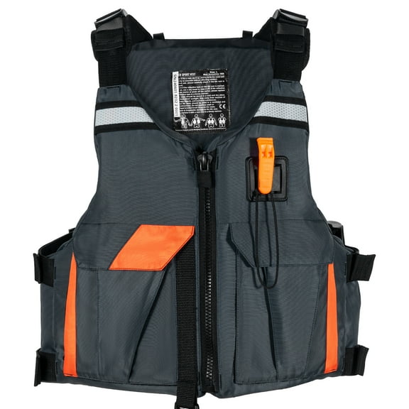 KFFKFF Water Sports Safety Vest (PFD), Equipped with Water-Resistant Nylon & 96N Buoyancy, Ideal for Various Water Activities - Fishing, Kayaking, Surfing, etc., Suitable for Both Men and Women L