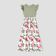 thumbnail image 2 of PatPat Matching Family Raglan-Sleeve T-shirt and Flutter Shoulder Floral Dress Sets, 2 of 2