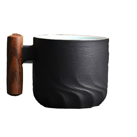 ACDANC Ceramic Espresso Cups with Wooden Handle Espresso Shot Cups Ceramic Tea Cups Porcelain Demitasse Cups for Coffee or Tea,Coffee Mug Cup with Wood Handle,Retro Tea Mug Cups
